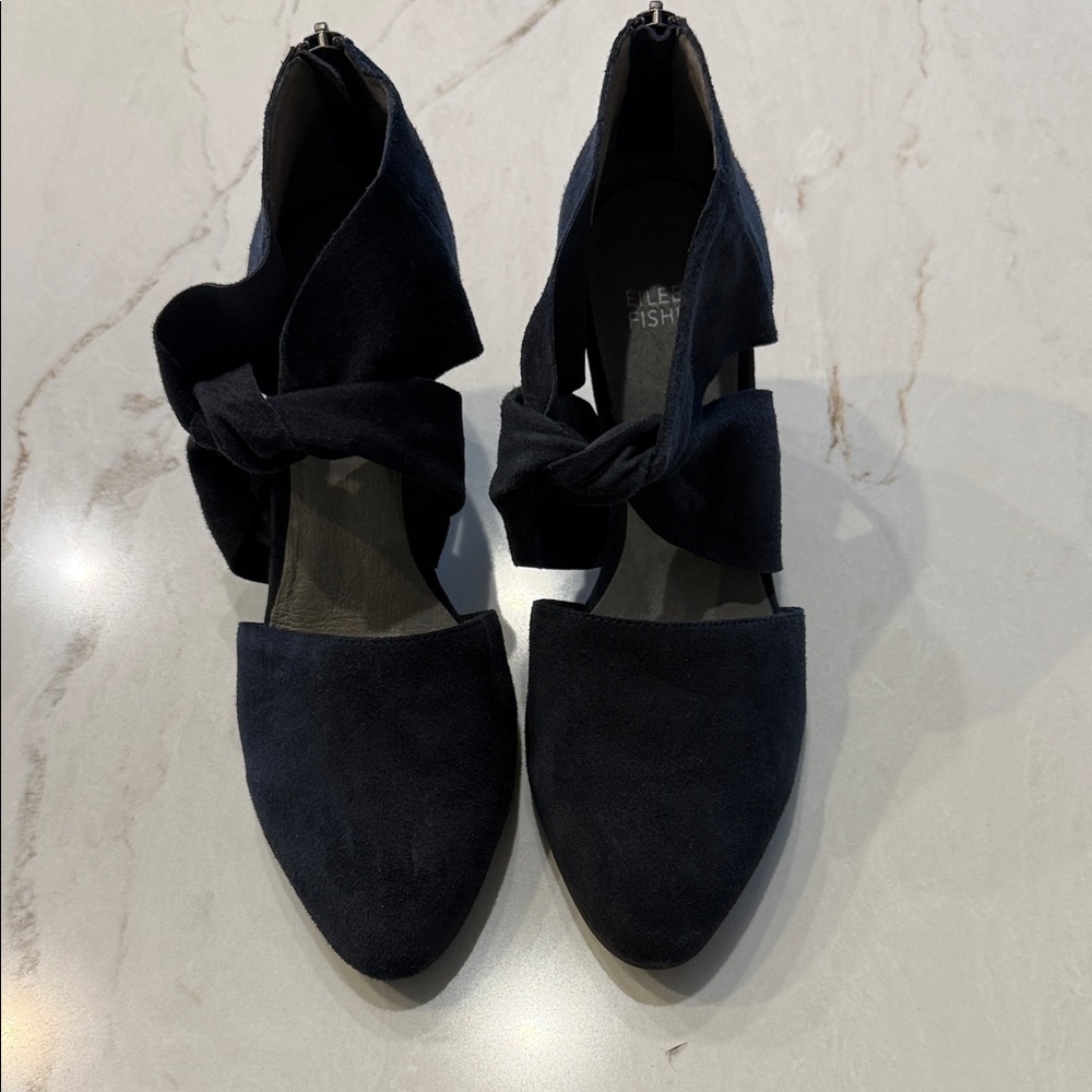Eileen Fisher Dark Blue Suede Heeled Shoes